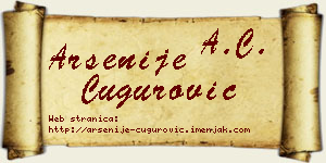 Arsenije Čugurović vizit kartica